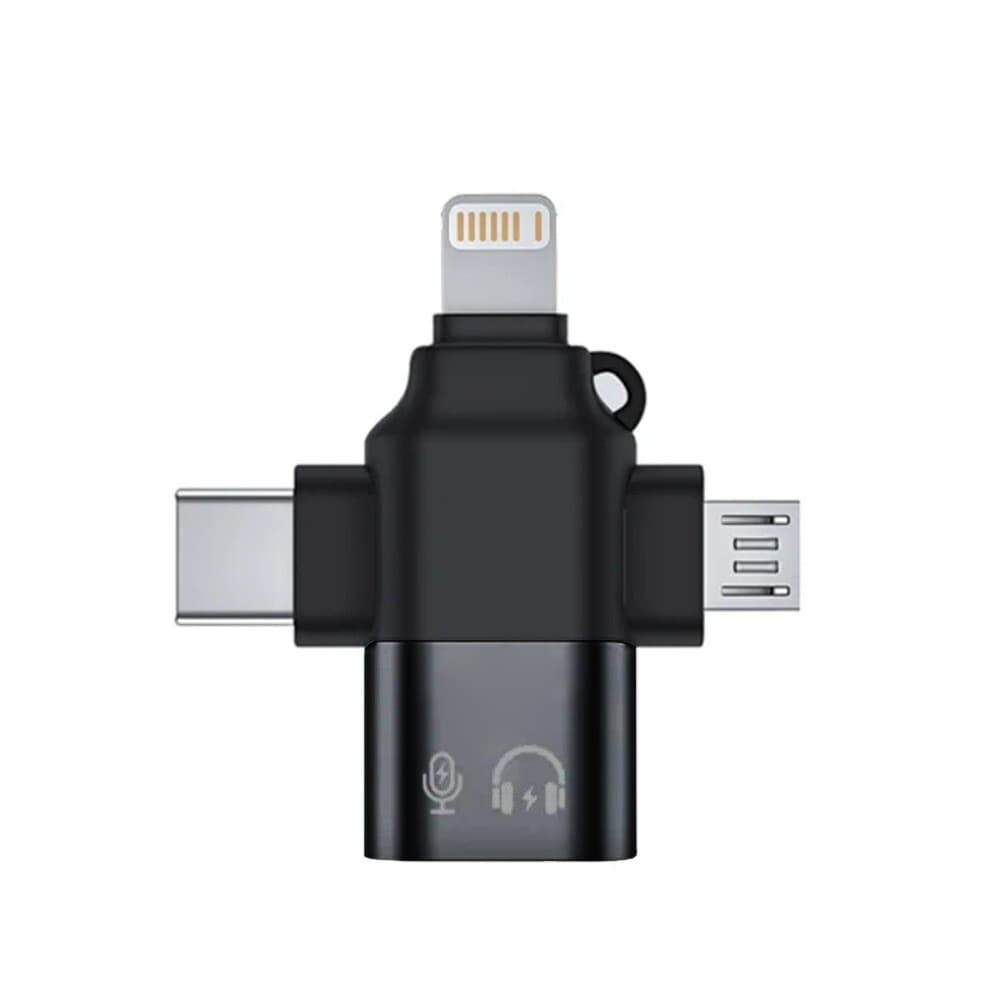 Techsuit Premium OTG adaptér SoundVoltX A17 4v1 černý - náhled 3
