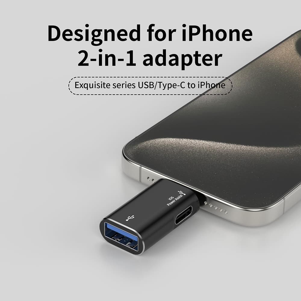 Techsuit Premium OTG adaptér AluVoltX A18 USB na Lightning černý - náhled 3