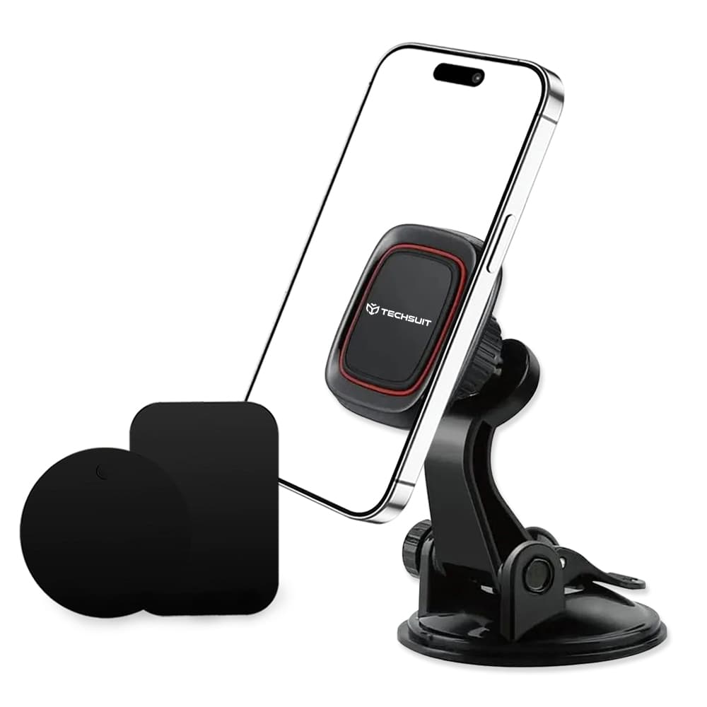 Techsuit Car Holder MagGrip S6 na palubní desku magnetický úchyt černá červená - náhled 3