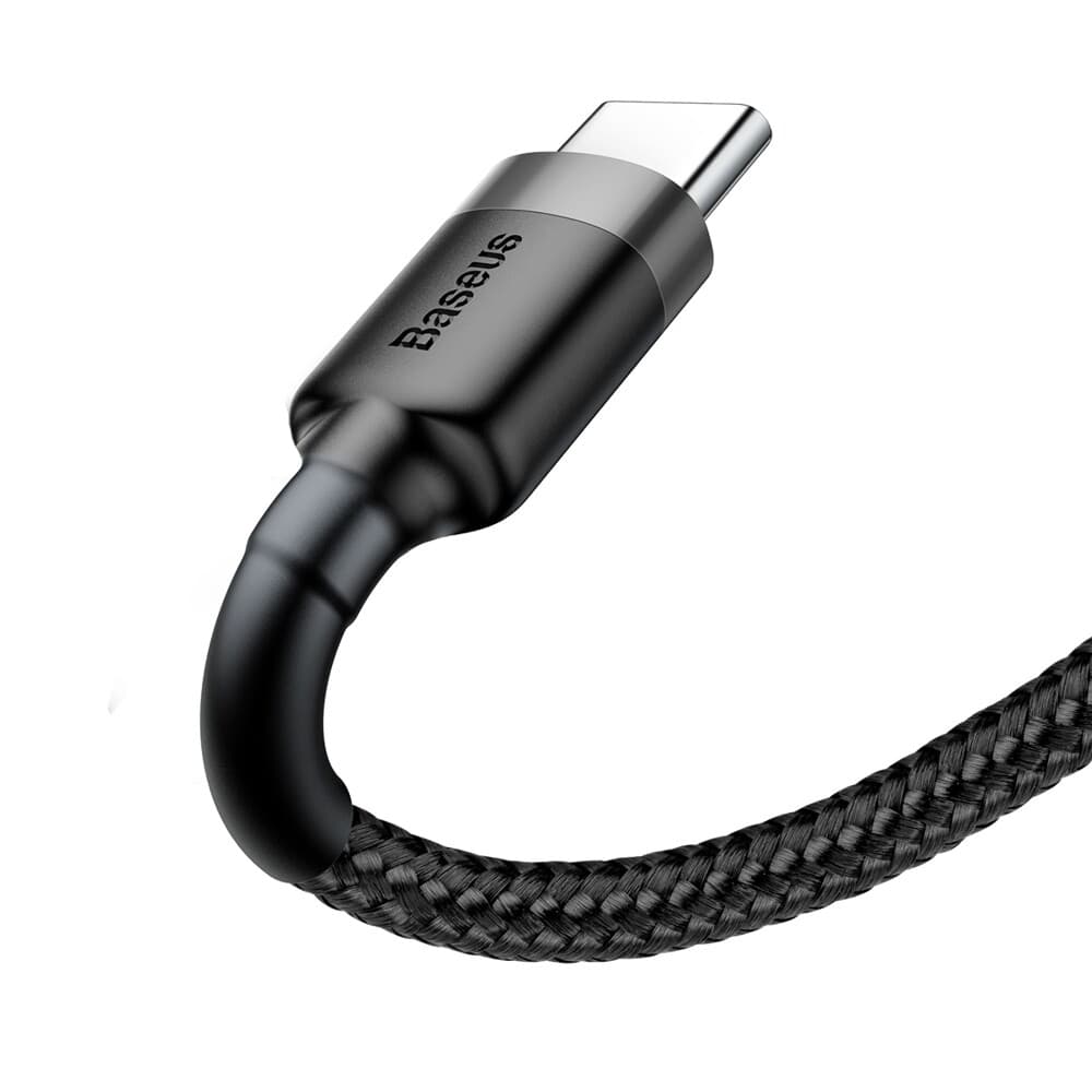 Baseus – datový kabel Cafule (CATKLF-BG1) – USB na typ C, 3A, 480Mbps, 1m – šedá / černá - náhled 3