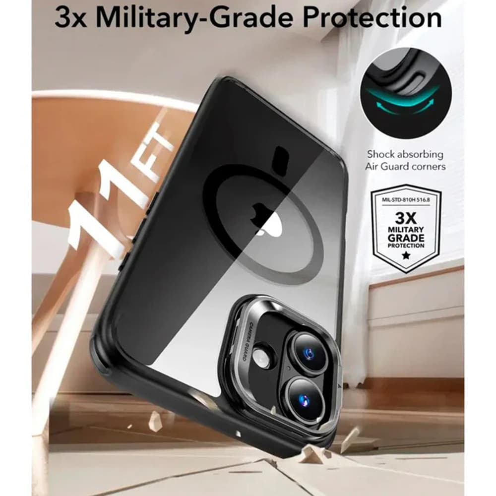 ESR Classic Hybrid HaloLock Kickstand iPhone 16 černá průhledná - náhled 3