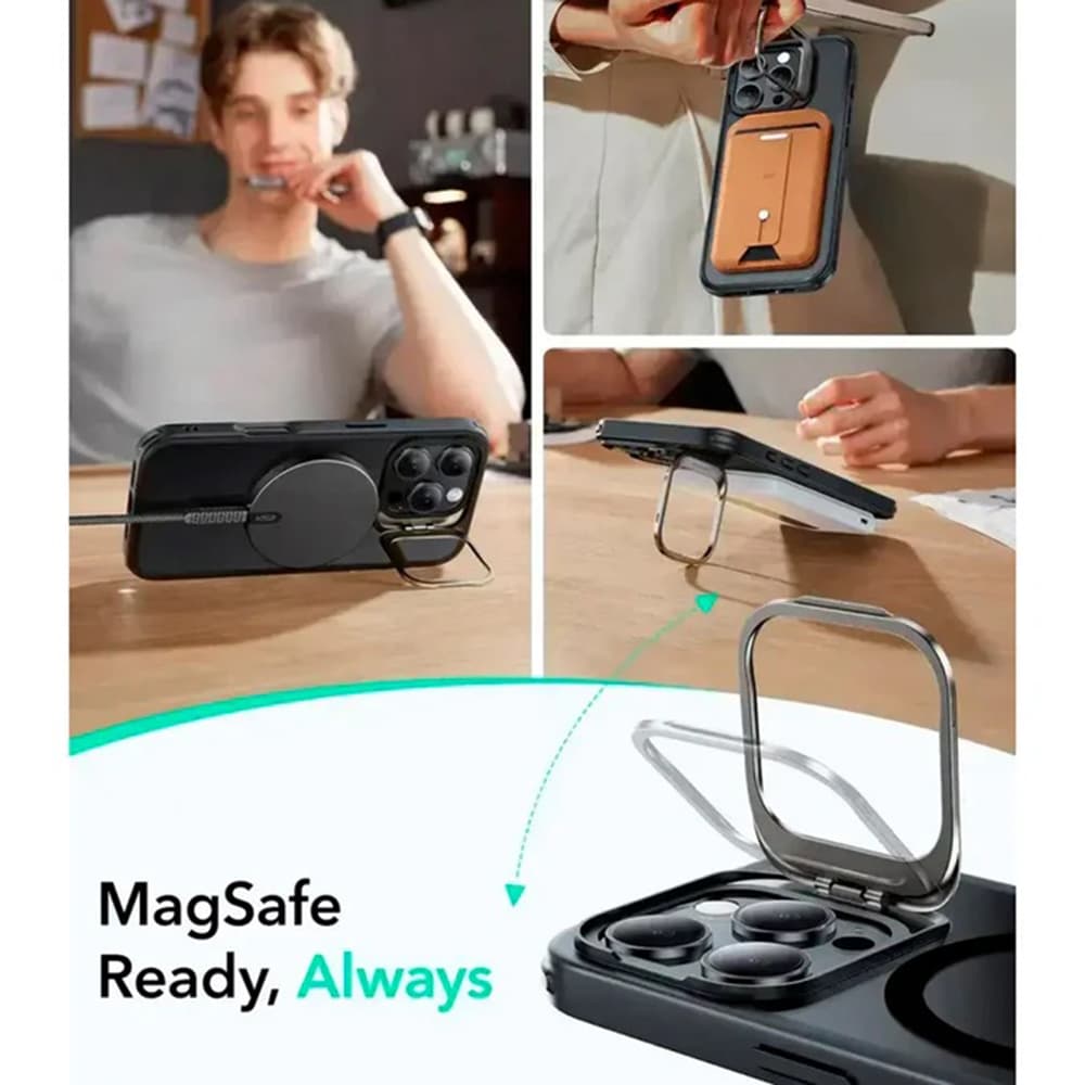 ESR Classic Hybrid HaloLock Kickstand pro iPhone 16 Pro Max v matné černé - náhled 3