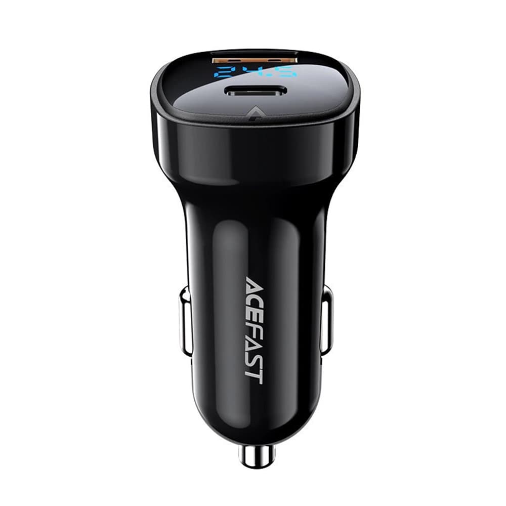 Acefast Car Charger B4 s digitálním displejem rychlonabíjení USB Type-C 66W černá - náhled 3