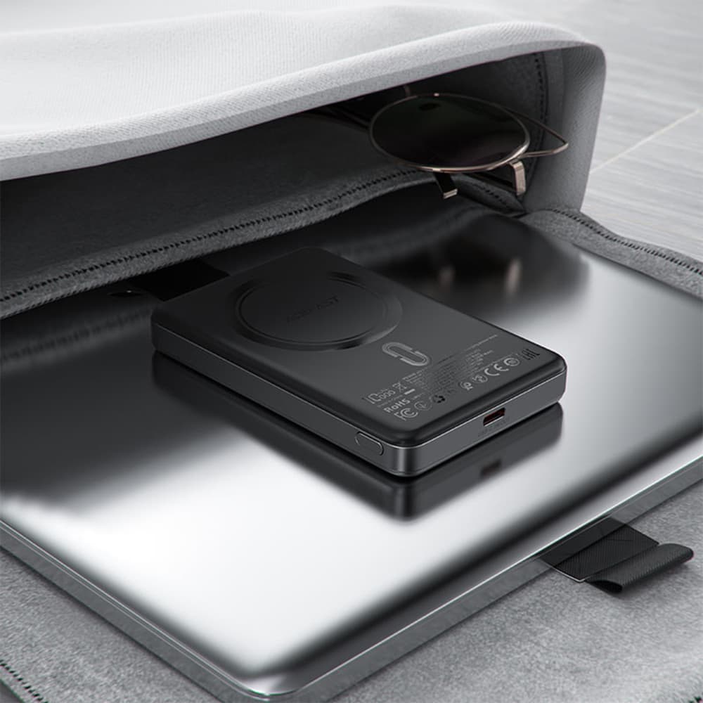 Acefast Magnetic Wireless Power Bank M12-10000 ultra tenká Type-C 10000mAh černá - náhled 3