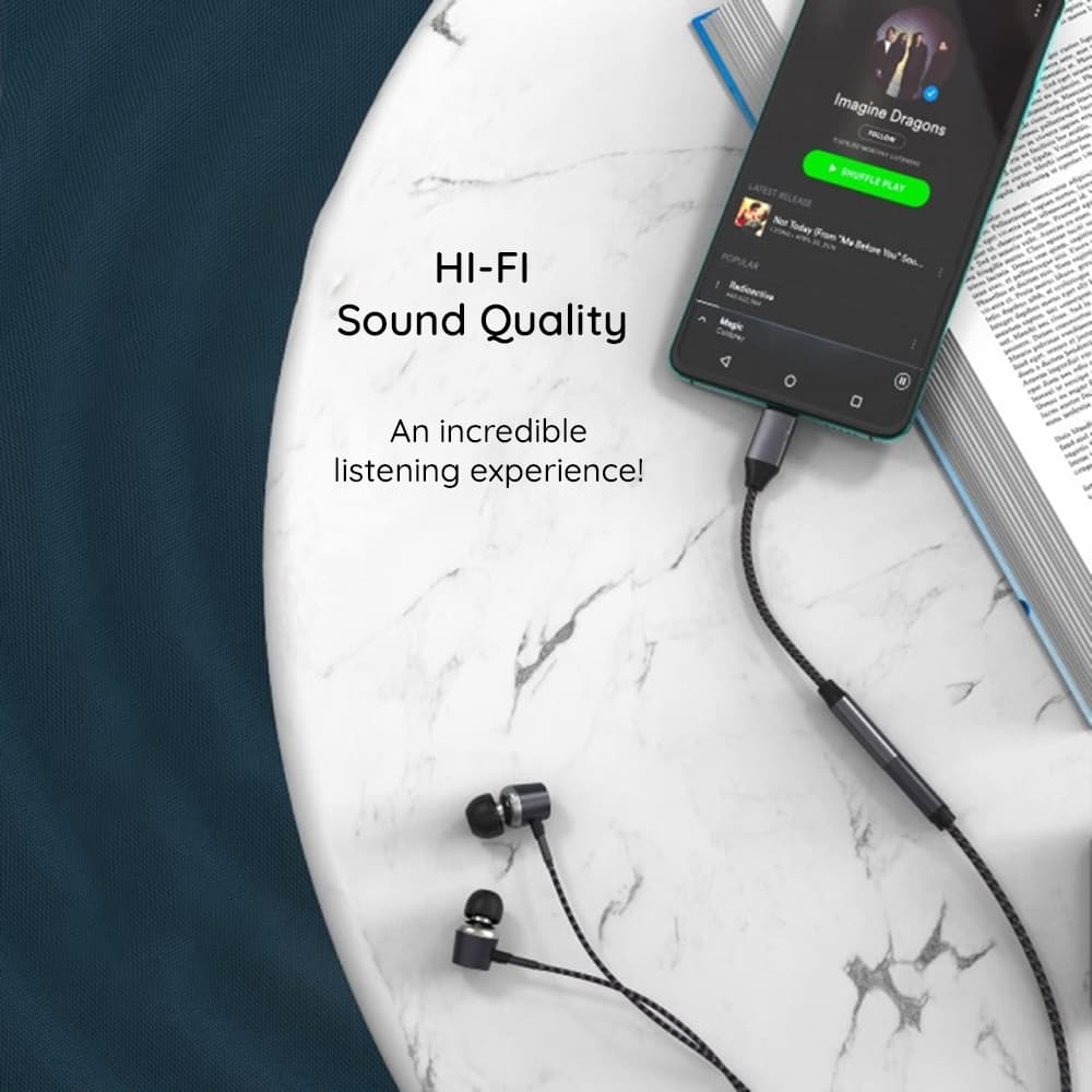 Techsuit Premium Cable Adapter MusicDoX (AC8) Type-C na Jack Hi-Fi zvuk DAC čip 3A 0.1m šedý - náhled 3