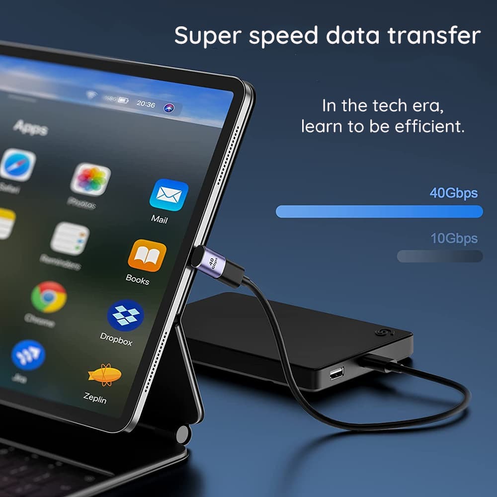 Techsuit Premium OTG Adaptér TitanCoreX (A12) Type-C na Type-C 40Gbps 3A Podpora Rychlého Nabíjení Šedý - náhled 3