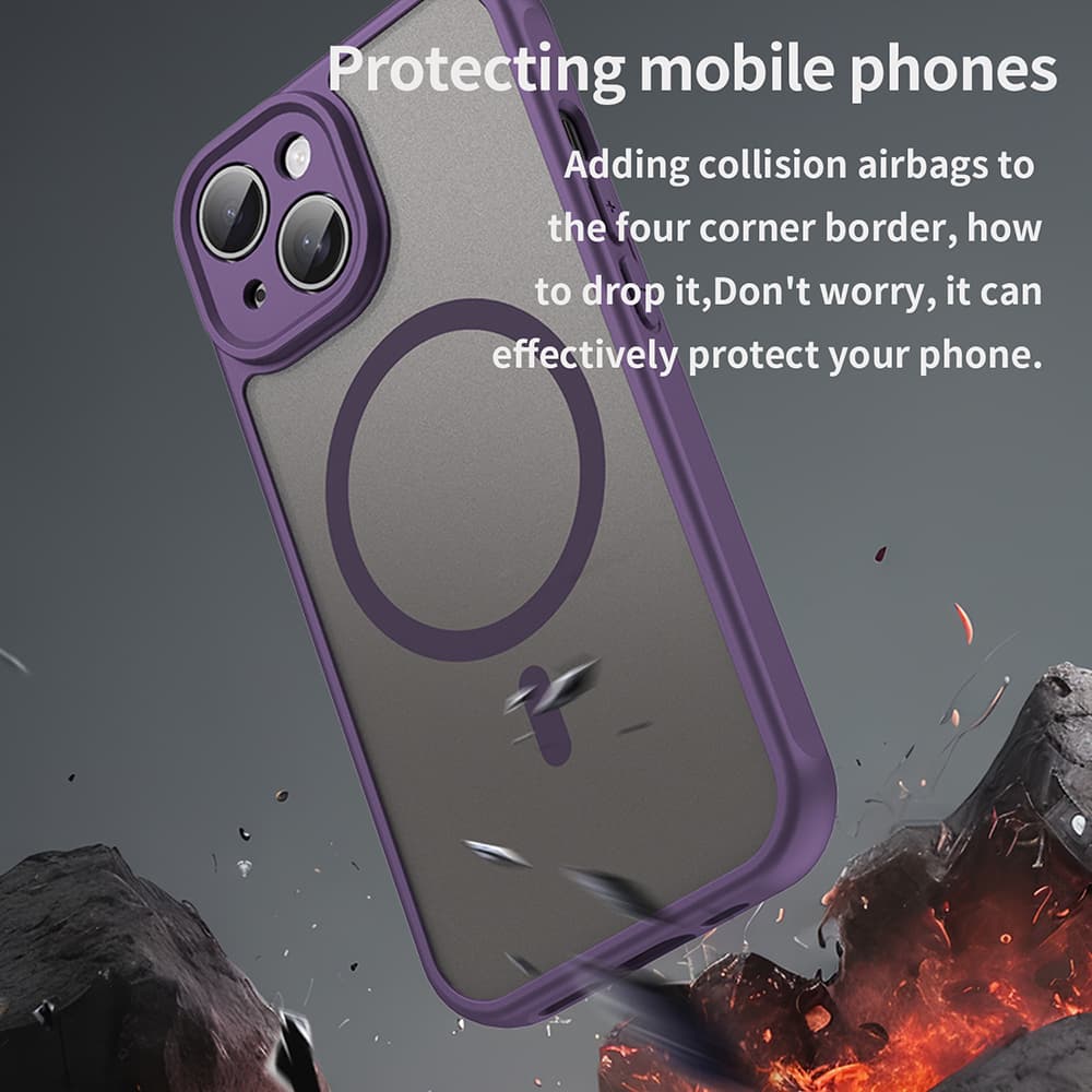 Techsuit HaloFrost II MagSafe pro iPhone 15 fialová - náhled 3
