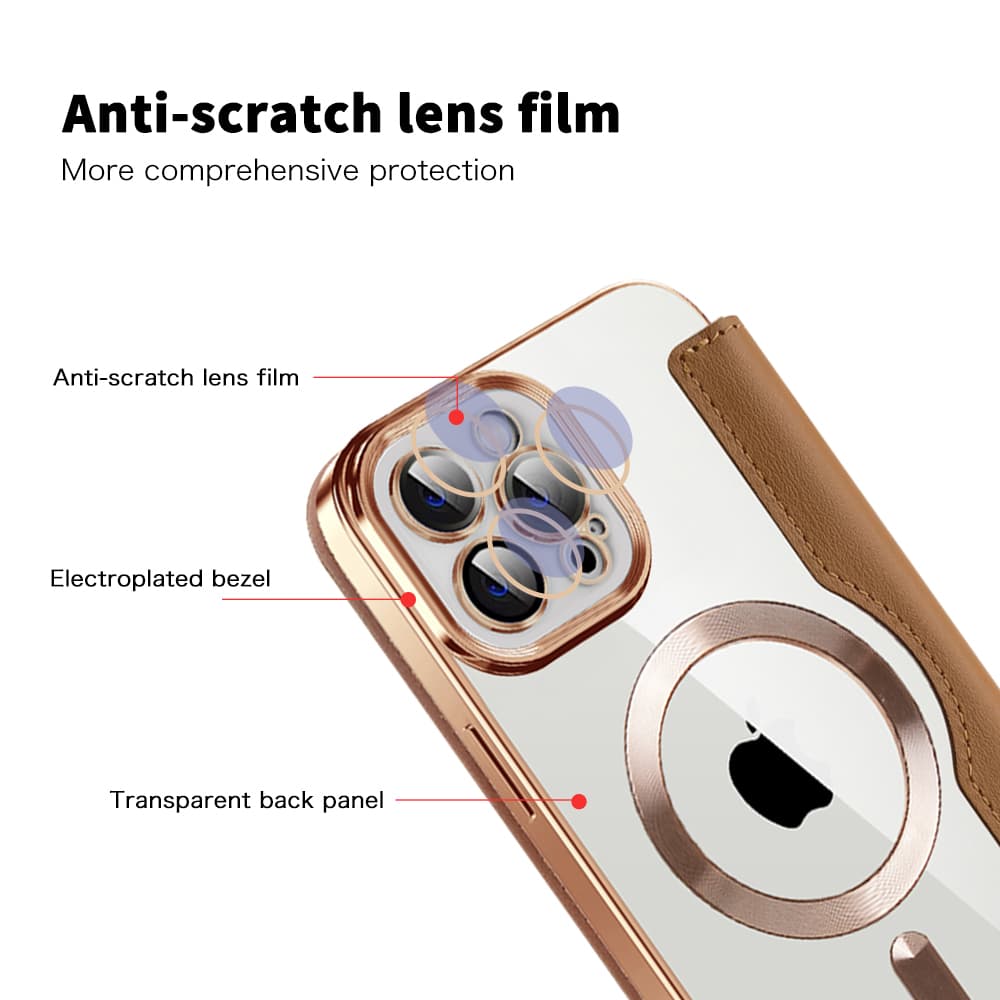 Pouzdro na knihu Techsuit SmartMag pro iPhone 12 Pro hnědé - náhled 3