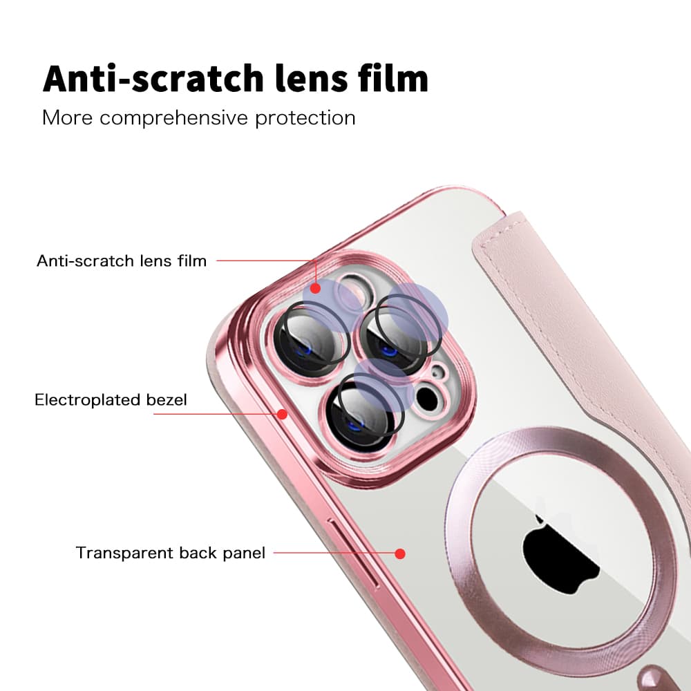 Pouzdro na knihu Techsuit SmartMag pro iPhone 13 Pro růžové - náhled 3