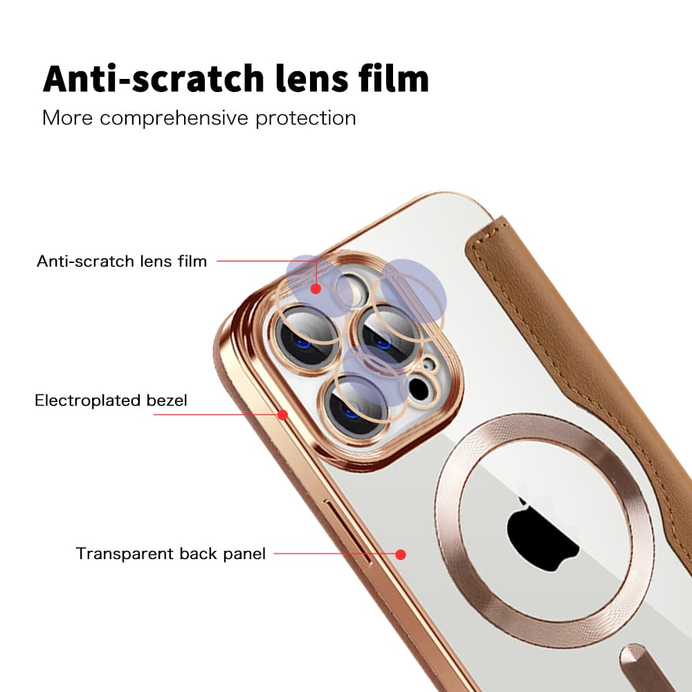 Pouzdro na knihu Techsuit SmartMag pro iPhone 13 Pro hnědé - náhled 3