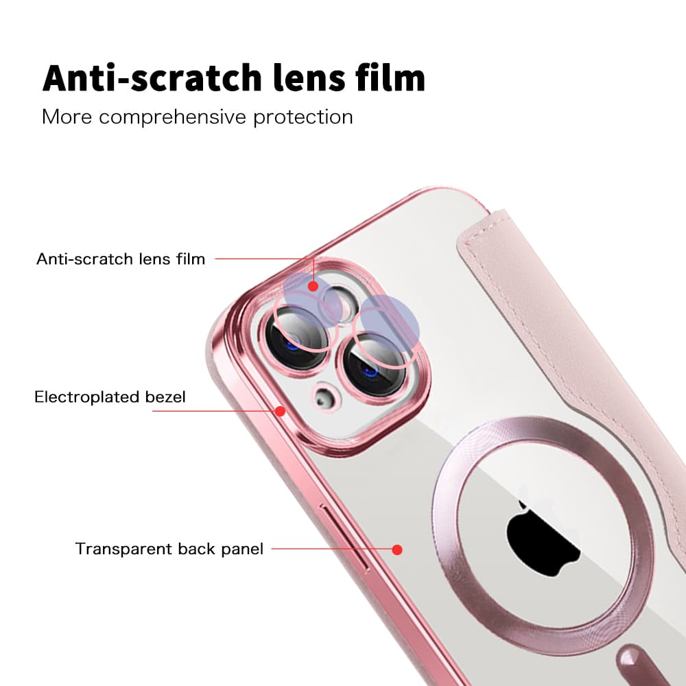 Pouzdro na knihu Techsuit SmartMag pro iPhone 14 Plus růžové - náhled 3