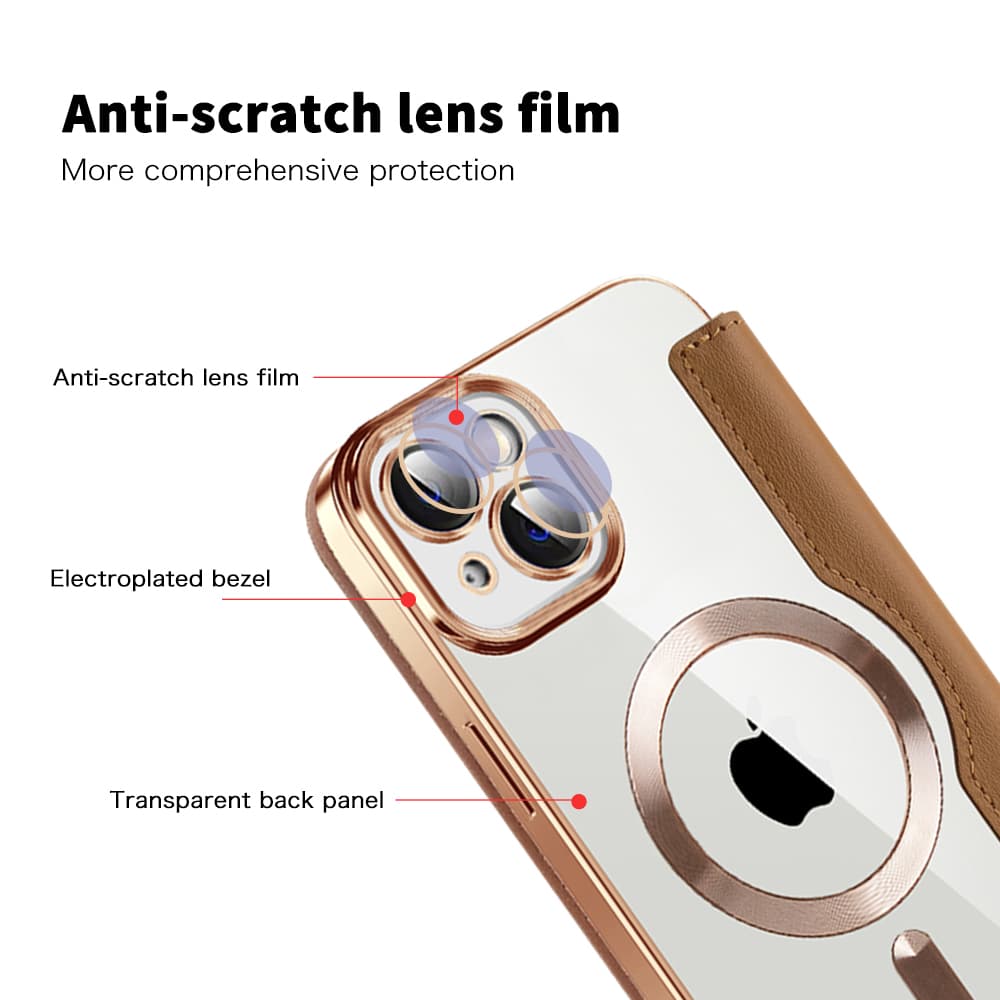 Pouzdro na knihu Techsuit SmartMag pro iPhone 14 Plus hnědé - náhled 3