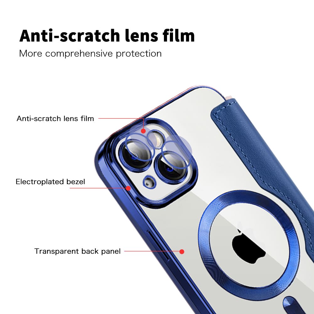 Pouzdro na knihu Techsuit SmartMag iPhone 14 Plus modré - náhled 3