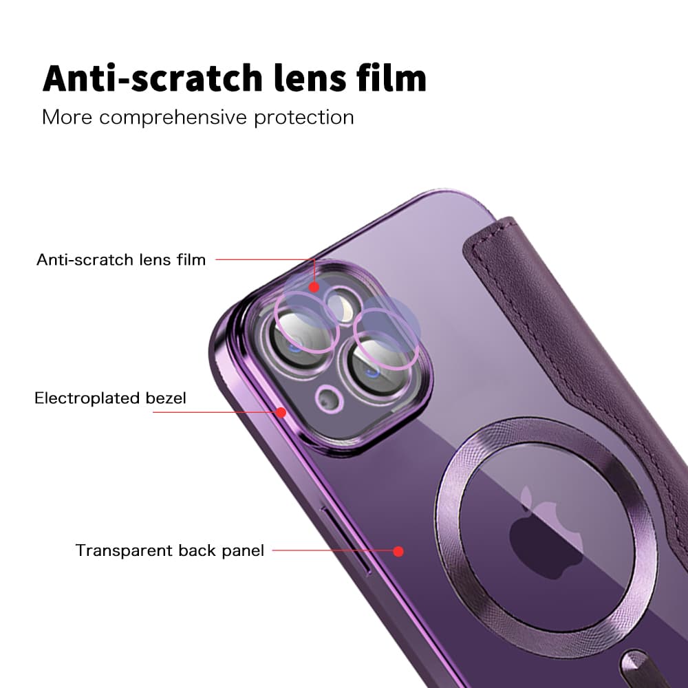 Pouzdro na knihu Techsuit SmartMag pro iPhone 14 Plus fialové - náhled 3