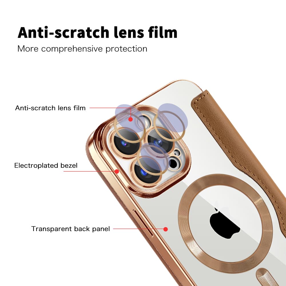 Pouzdro na knihu Techsuit SmartMag pro iPhone 15 Pro hnědé - náhled 3