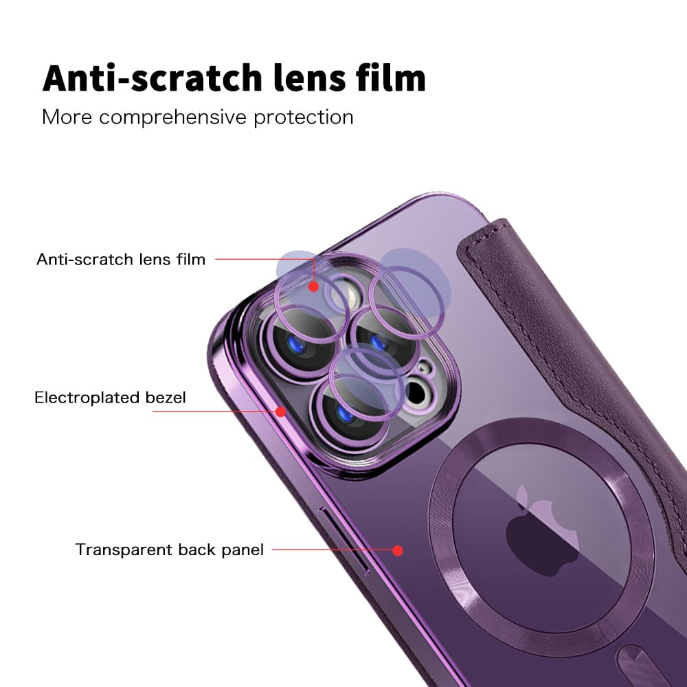 Pouzdro na knihu Techsuit SmartMag iPhone 15 Pro fialové - náhled 3