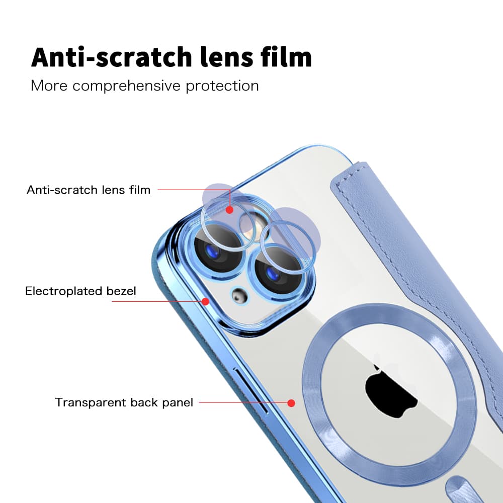 Techsuit SmartMag knížkové pouzdro iPhone 15 světle modrá - náhled 3