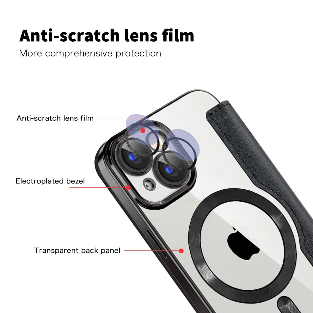 Pouzdro na knihu Techsuit SmartMag pro iPhone 15 Plus černé - náhled 3