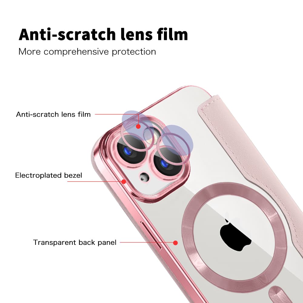 Pouzdro na knihu Techsuit SmartMag pro iPhone 15 Plus růžové - náhled 3