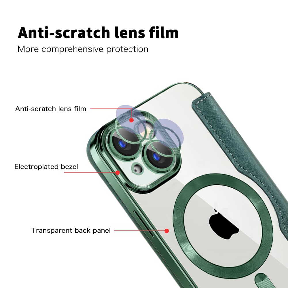 Pouzdro na knihu Techsuit SmartMag iPhone 15 Plus zelené - náhled 3