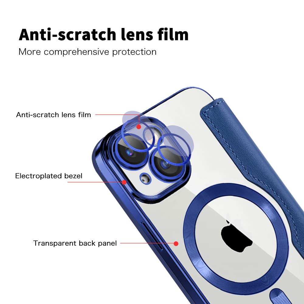 Pouzdro na knihu Techsuit SmartMag pro iPhone 15 Plus modré - náhled 3