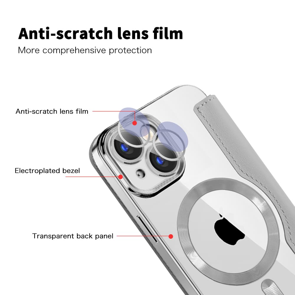 Techsuit SmartMag knížkové pouzdro iPhone 15 Plus šedé - náhled 3