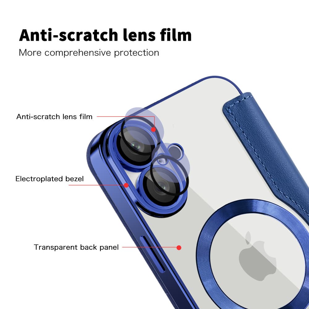 Pouzdro na knihu Techsuit SmartMag pro iPhone 16 Plus modré - náhled 3