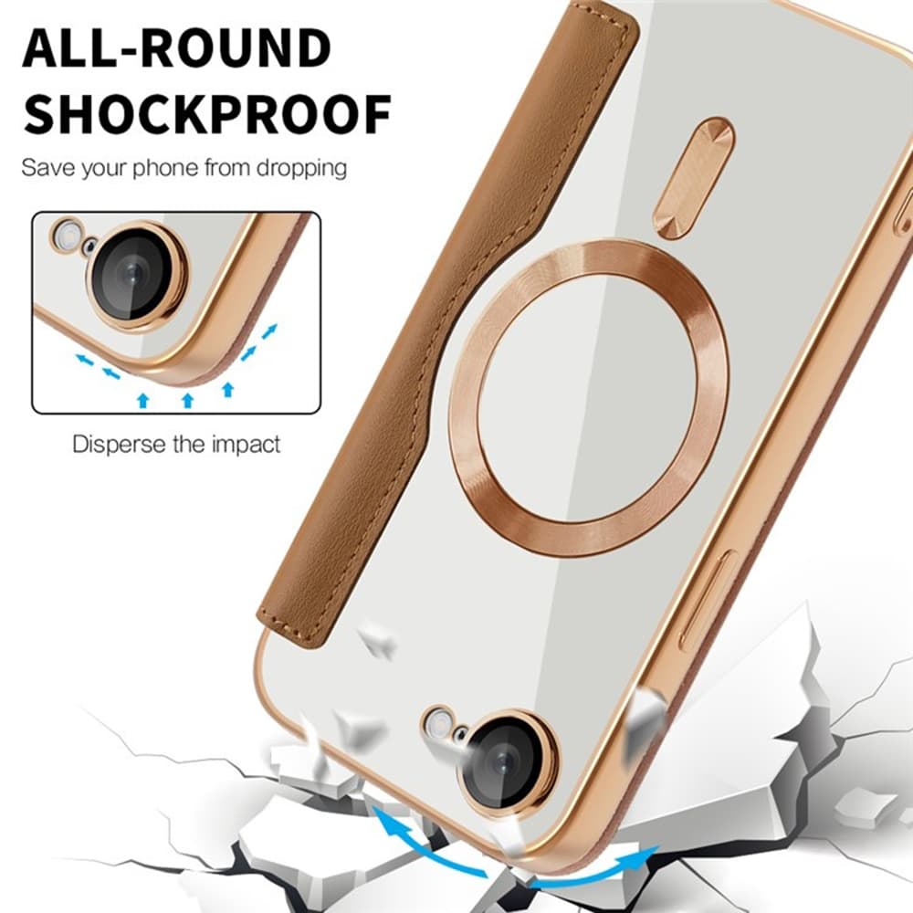 Pouzdro na knihu Techsuit SmartMag iPhone 16e hnědé - náhled 3
