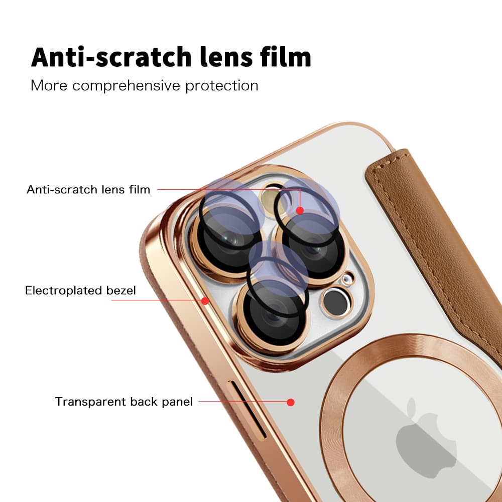 Pouzdro na knihu Techsuit SmartMag pro iPhone 16 Pro hnědé - náhled 3