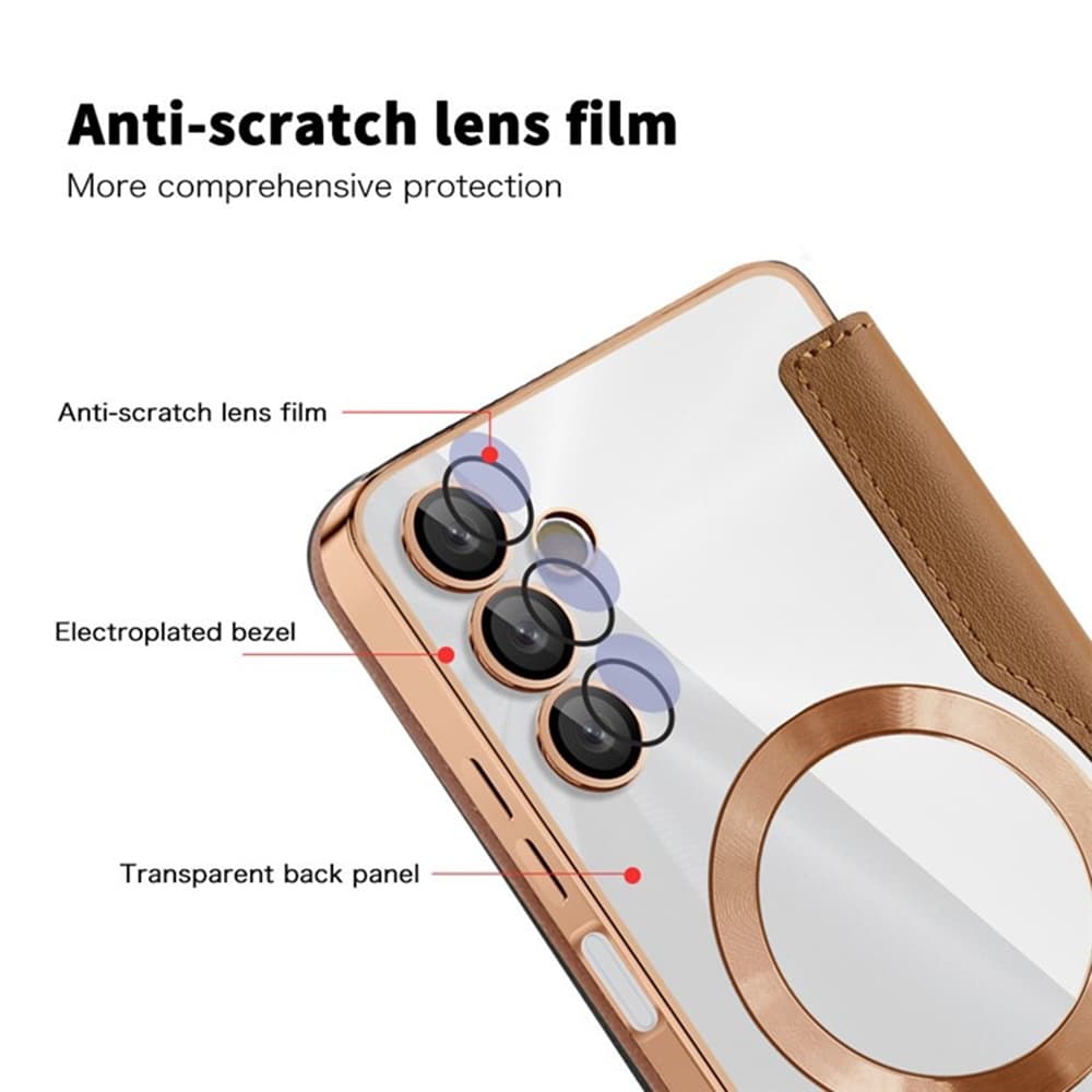 Pouzdro na knihu Techsuit SmartMag pro Samsung Galaxy A05s hnědé - náhled 3