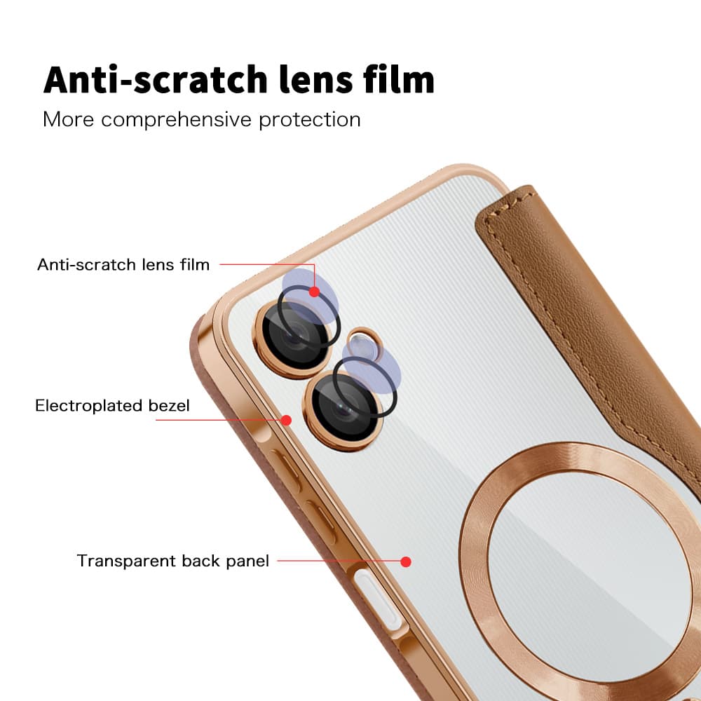 Pouzdro na knihu Techsuit SmartMag pro Samsung Galaxy A06 hnědé - náhled 3