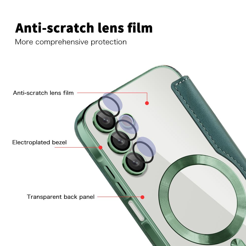 Techsuit SmartMag knížkové pouzdro Samsung Galaxy A15 4G / A15 5G zelené - náhled 3