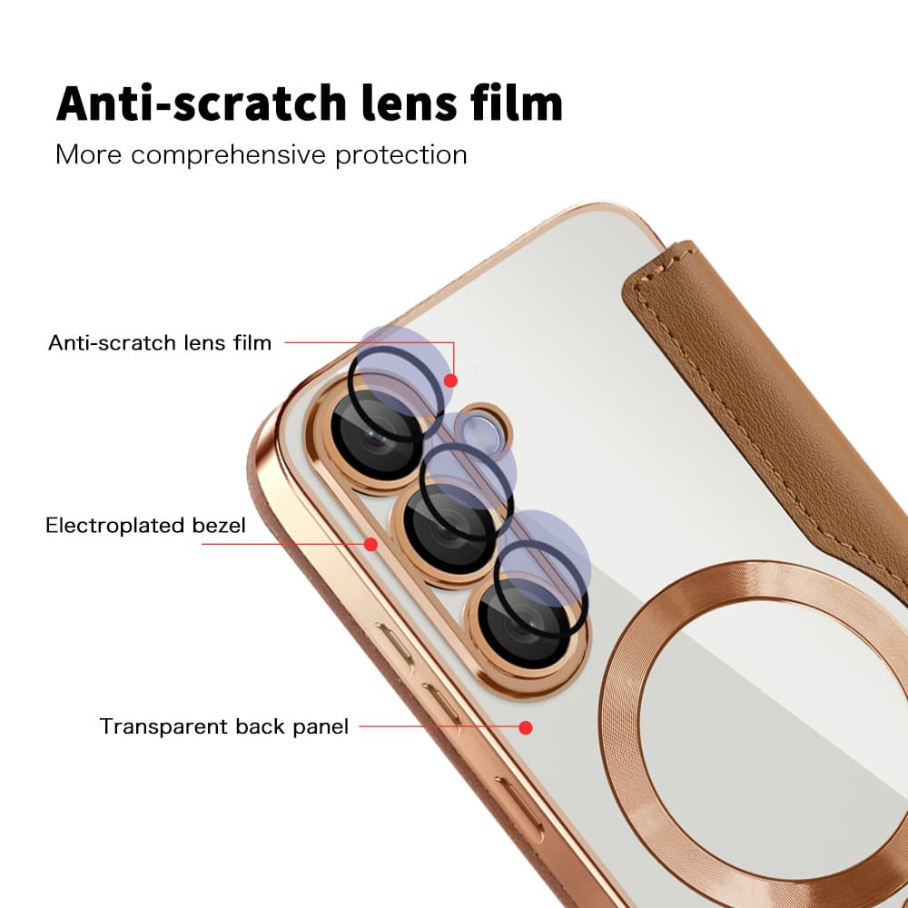 Pouzdro na knihu Techsuit SmartMag pro Samsung Galaxy S25 hnědé - náhled 3