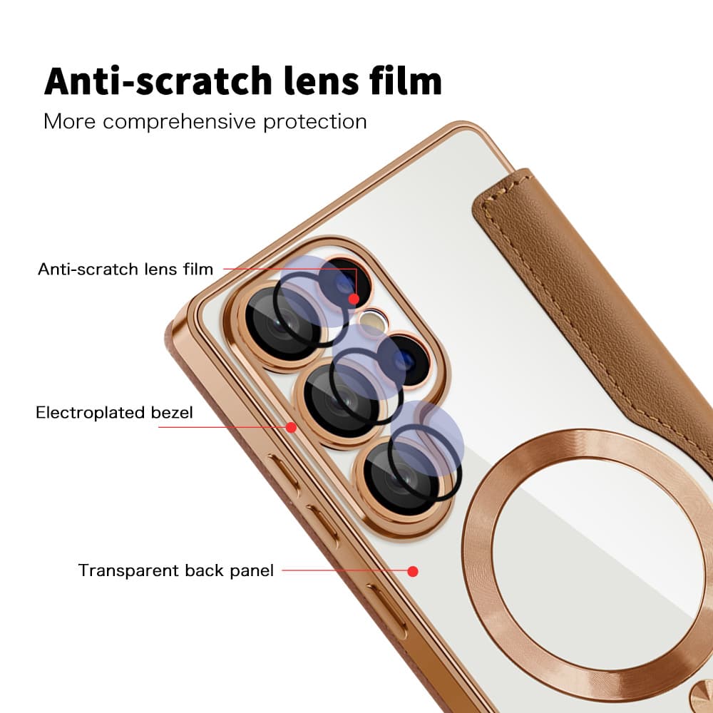 Pouzdro na knihu Techsuit SmartMag pro Samsung Galaxy S25 Ultra hnědé - náhled 3