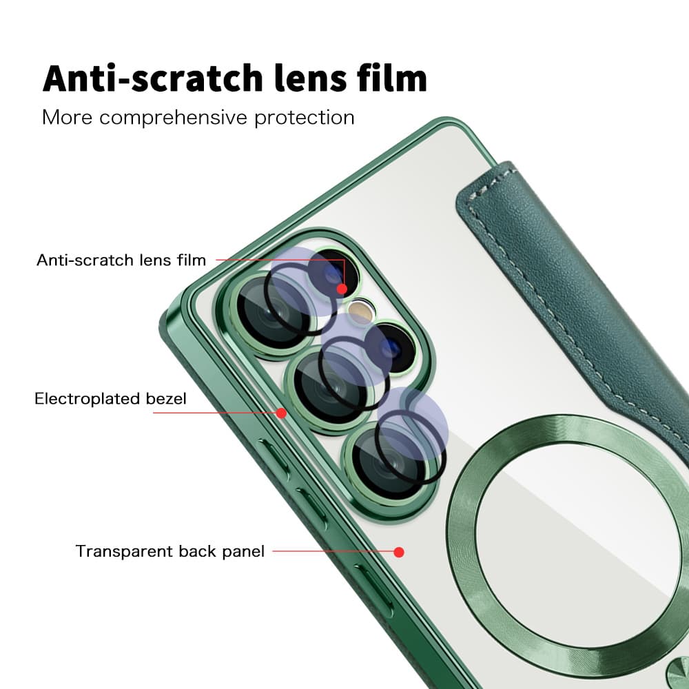 Pouzdro na knihu Techsuit SmartMag pro Samsung Galaxy S25 Ultra zelené - náhled 3