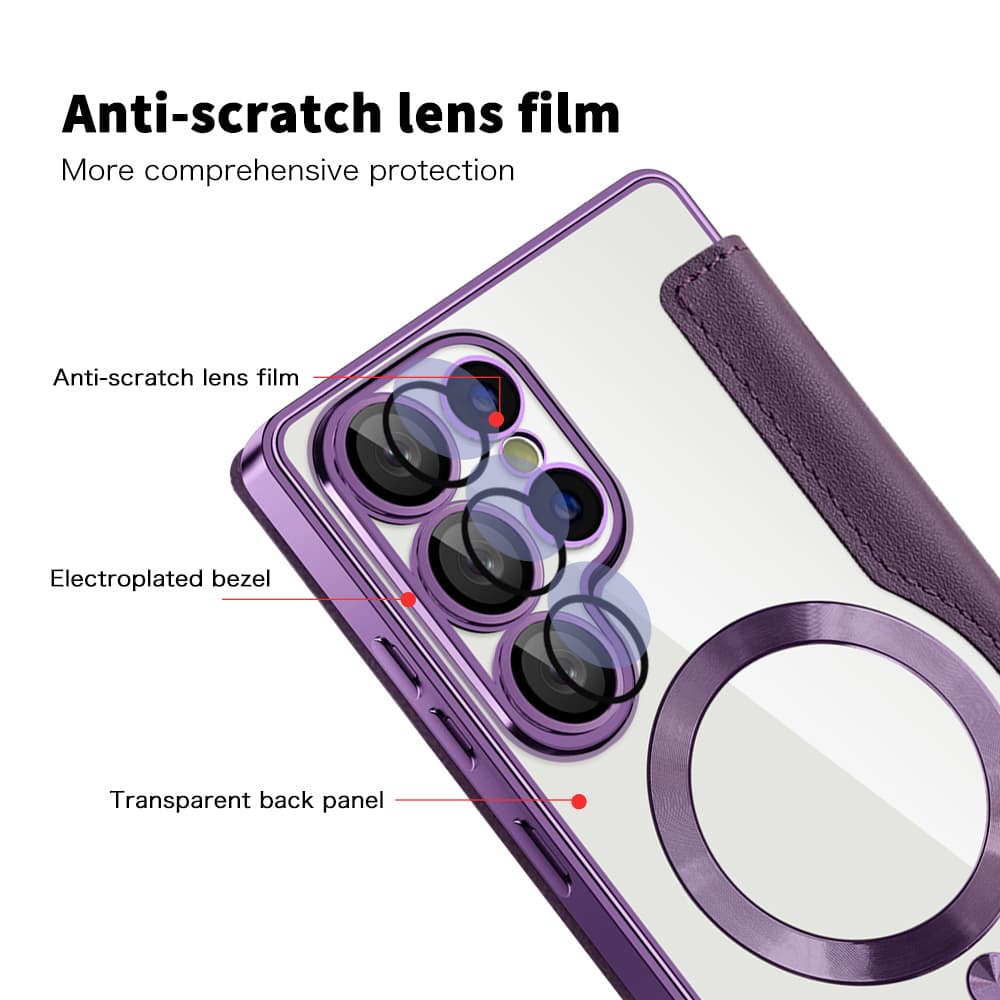 Pouzdro na knihu Techsuit SmartMag pro Samsung Galaxy S25 Ultra fialové - náhled 3