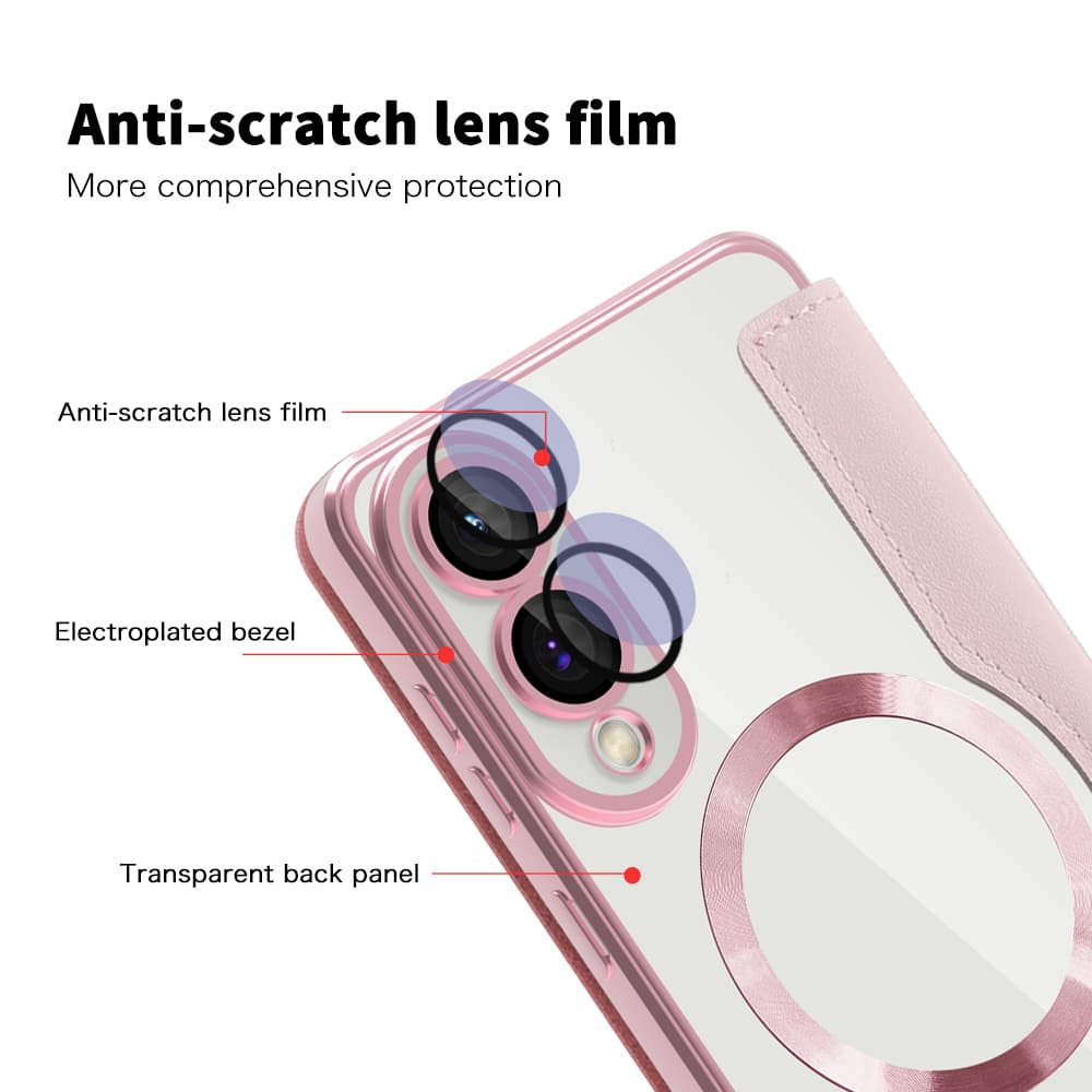 Pouzdro na knihu Techsuit SmartMag pro Samsung Galaxy S25 Edge růžové - náhled 3