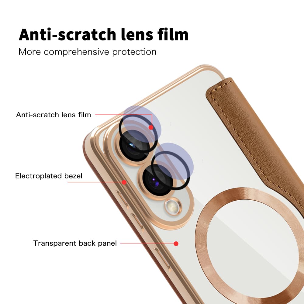 Pouzdro na knihu Techsuit SmartMag pro Samsung Galaxy S25 Edge hnědé - náhled 3