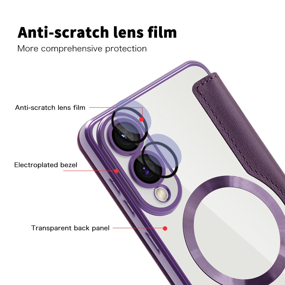 Pouzdro na knihu Techsuit SmartMag Samsung Galaxy S25 Edge fialové - náhled 3