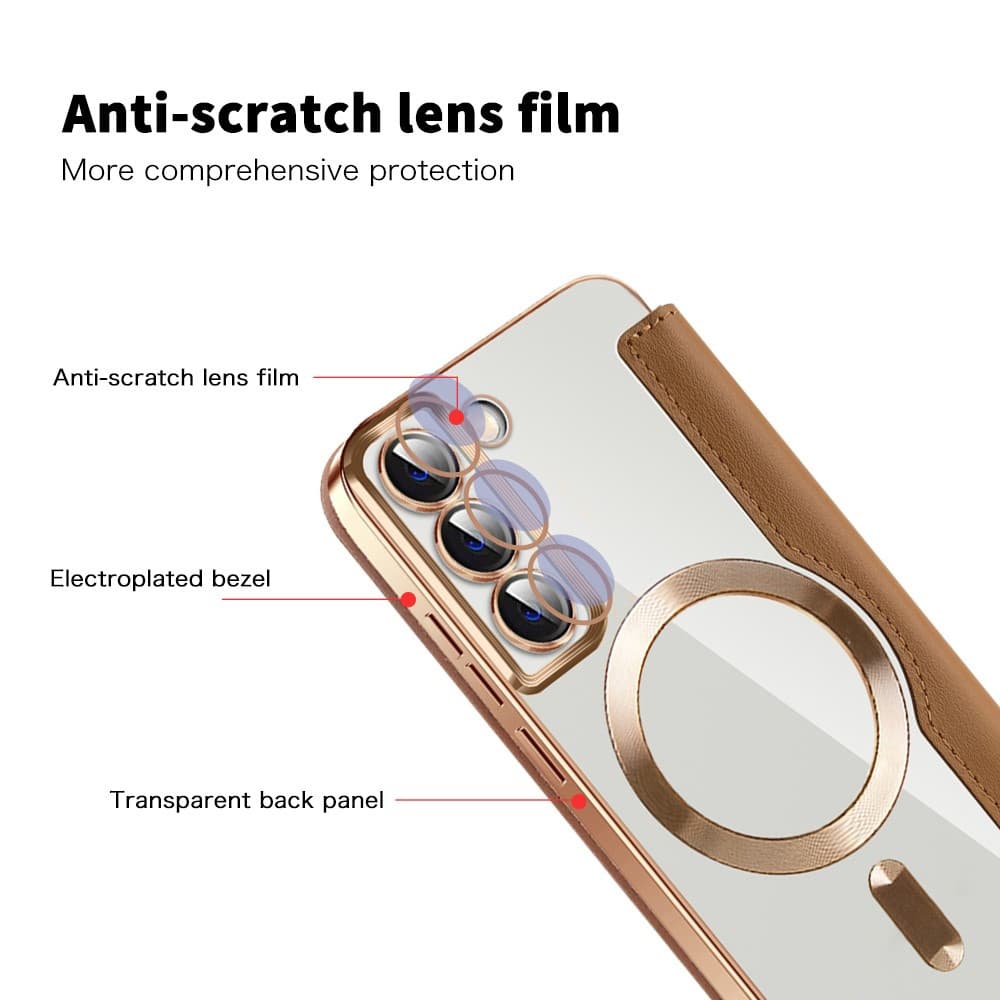 Pouzdro na knihu Techsuit SmartMag pro Samsung Galaxy S22 5G hnědé - náhled 3