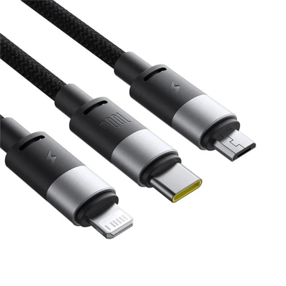 Baseus kabel StarSpeed USB na Type-C Lightning Micro-USB 100W 1.5m černý - náhled 3