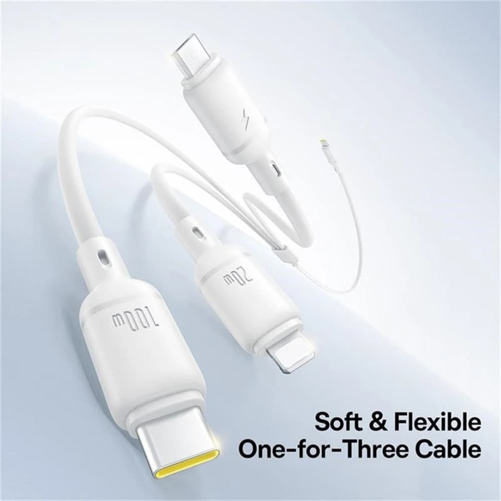 Baseus Data Cable Silky 100W 1.5m Moon White Rychlé nabíjení Type-C Micro-USB Lightning USB-C - náhled 3