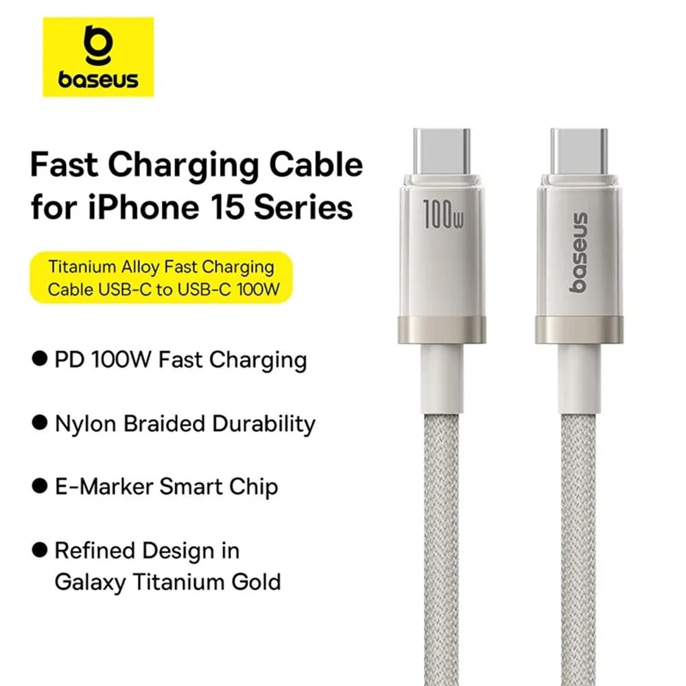 Baseus Data Cable Titanium Type-C Rychlé nabíjení PD100W 1m Zlatá Galaxy - náhled 3