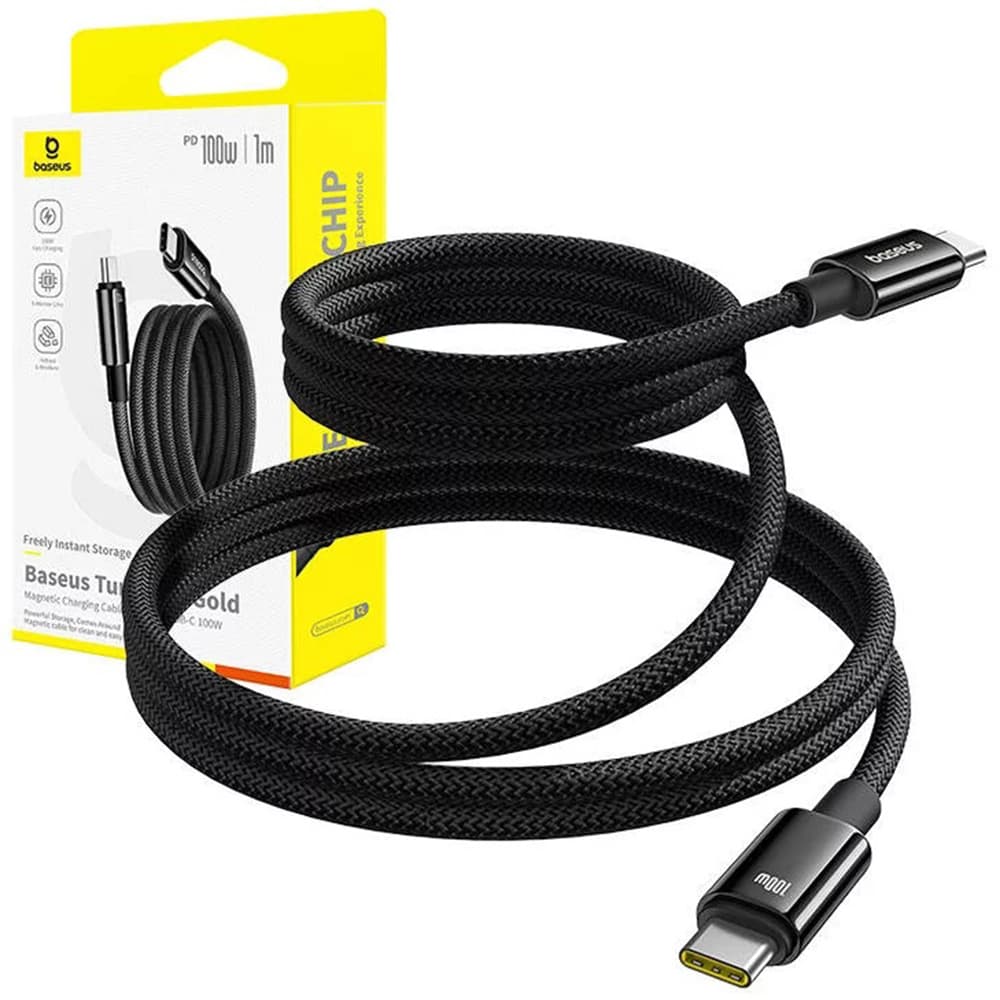 Baseus Data Cable Tungsten Gold Type-C na Type-C Super Fast Charge 100W 480Mbps 1m černá - náhled 3