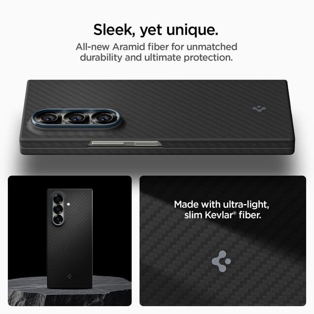 Spigen Air Skin Samsung Galaxy Z Fold7 aramidová černá - náhled 3