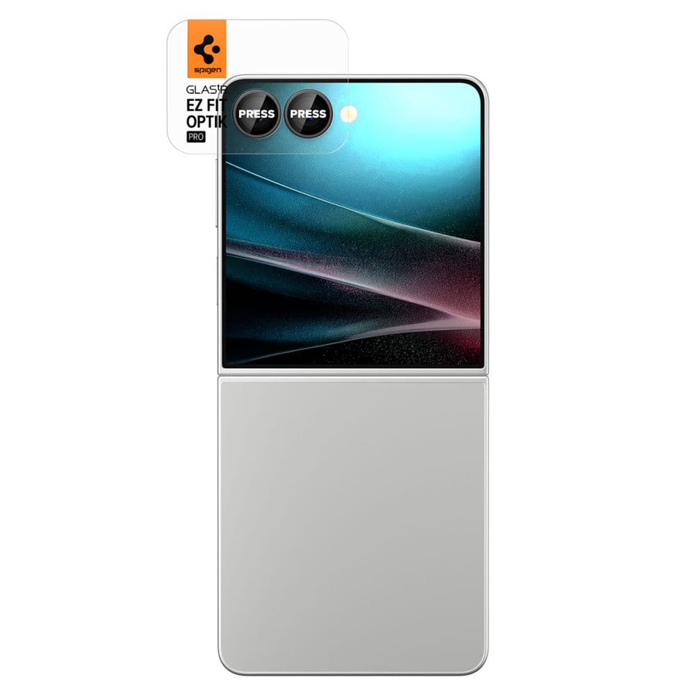 Spigen Optik.tR EZ Fit Pro HD sklo na kameru (2 ks) Samsung Galaxy Z Flip7 černá - náhled 3