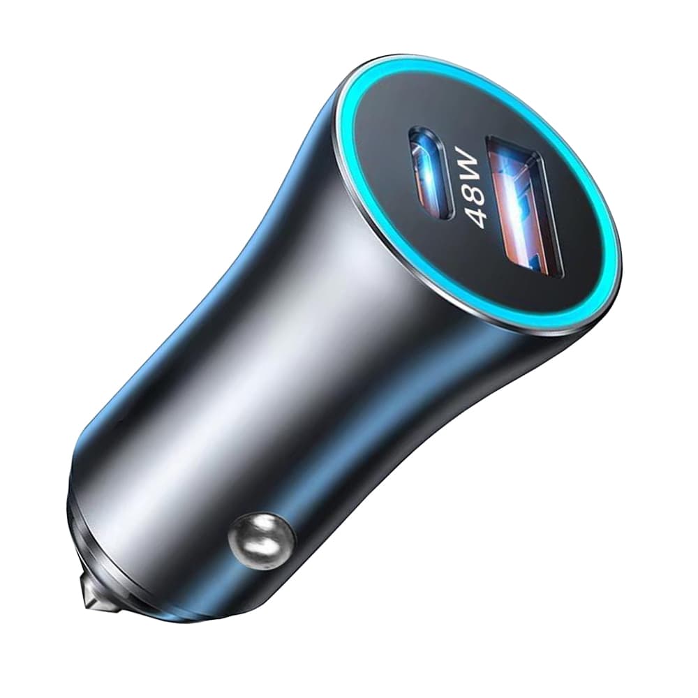 Techsuit Premium Car Charger RescueVolt (C3) s kovovým rozbíječem oken rychlé nabíjení USB QC18W USB-C PD30W 5V/3A šedý - náhled 3