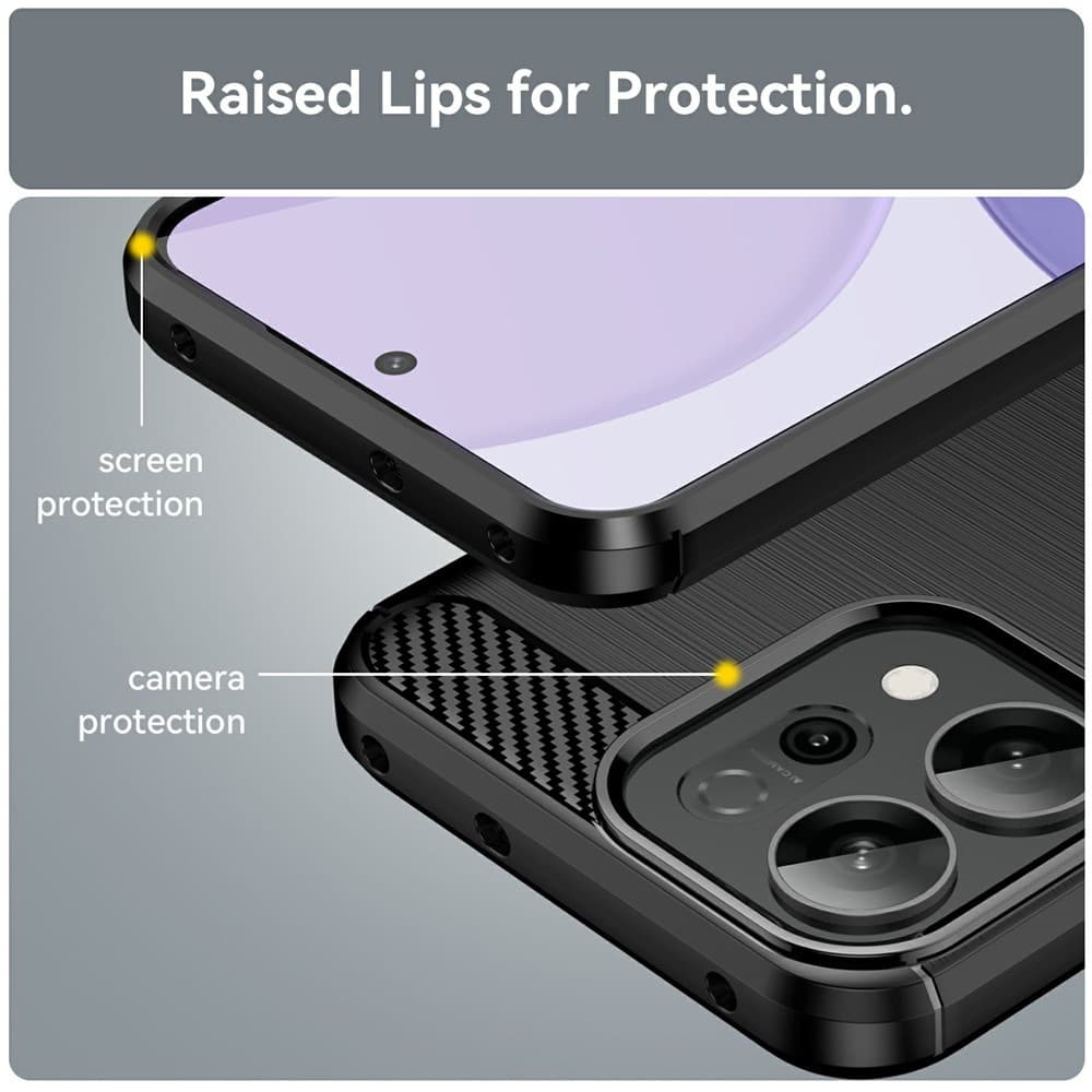 Pouzdro Techsuit Carbon Silicone pro Oppo Reno14 F / Reno14 FS 5G černé - náhled 3