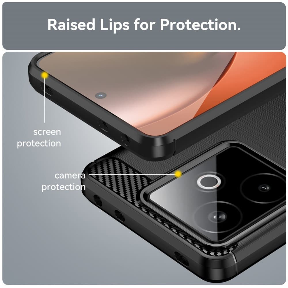 Pouzdro Techsuit Carbon Silicone pro Realme GT 7 černé - náhled 3