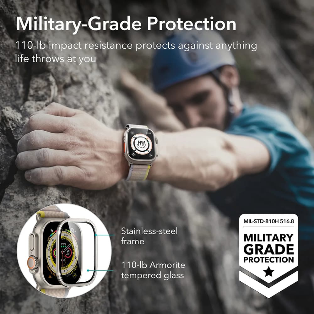ESR Armorite ochranné sklo 2 ks Apple Watch Ultra Ultra 2 Ultra 3 titanové - náhled 3